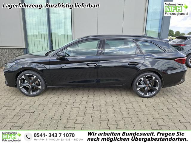 Cupra Leon Sportstourer - Basis 1.5 eTSI 150PS DSG (AUTOMATIK), SCHWARZ, ANH&Auml;NGERKUPPLUNG, ELEKTR. HECKKLAPPE, KESSY, ALARM, R&Uuml;CKFAHRKAMERA, 18" Alu, Sitzheizung, M-Lederlenkrad beheizt, Parksensoren vorne und hinten, Adaptiver Tempomat, 3-Zonen-Climatronic, Radio 12,9" + Full Link
