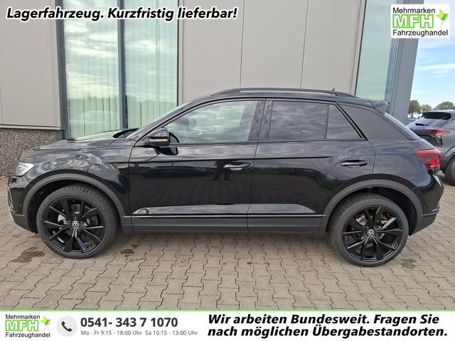 Volkswagen T-Roc - Style Modell 2025, 1.5 TSI 150PS DSG, Schwarz-Met, Elektr. Heckklappe, ACC, Virtual Cockpit, Climatronic, ParkAssist, Parksensoren v/h, R&uuml;ckfahrkamera, Sitzheizung, Privacy-Glas, M-Lederlenkrad beheizt, 19" ALU "Misano" schwarz, IQ LIGHT MATRIX, Keyless