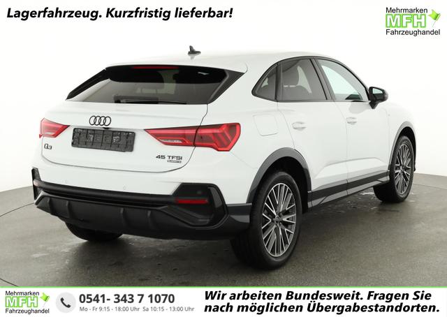 Audi Q3 Sportback - 45 TFSI quattro S line qu S-LINE, AHK, 19-Zoll, Optik schwarz, Navi, Kamera, el. Klappe