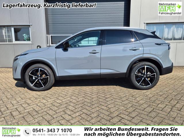 Nissan Qashqai 1.3 DIG-T MHEV 158 PS X-Tronic Tekna Voll-Leder Klimaautomatik PanoGlasdach Sitzheizung Lenkradheizung Navi Head-Up Display elektr. Heckklappe ACC PDC v+h 360&deg;Kamera DAB Bluetooth Touchscreen Apple CarPlay Android Auto 19"LM 