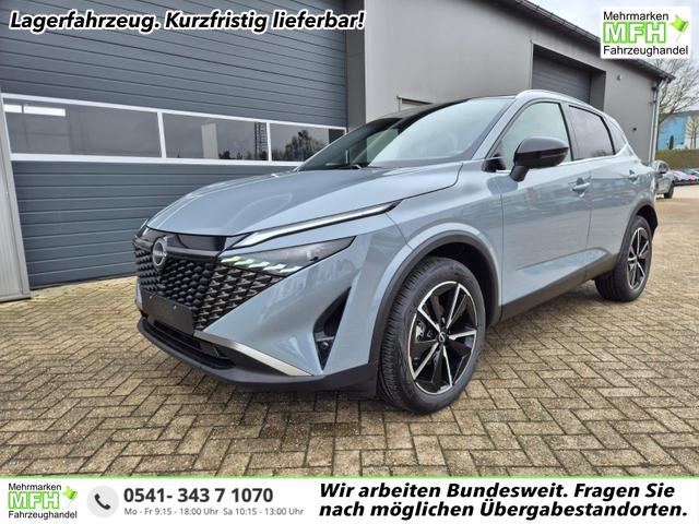Nissan Qashqai 1.3 DIG-T MHEV 158 PS X-Tronic Tekna Voll-Leder Klimaautomatik PanoGlasdach Sitzheizung Lenkradheizung Navi Head-Up Display elektr. Heckklappe ACC PDC v+h 360&deg;Kamera DAB Bluetooth Touchscreen Apple CarPlay Android Auto 19"LM 