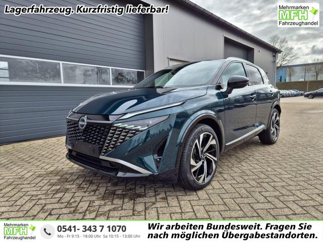 Nissan Qashqai 1.3 DIG-T MHEV 158 PS X-Tronic Tekna Premium Paket 20"LM Teil-Leder PanoGlasdach Klimaautomatik Sitzheizung Lenkradheizung Navi Head-Up Display elektr. Heckklappe ACC PDC v+h 360&deg;Kamera DAB Bluetooth Touchscreen Apple CarPlay Android Auto 