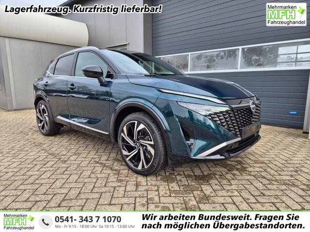 Nissan Qashqai - 1.3 DIG-T MHEV 158 PS X-Tronic Tekna Premium Paket 20"LM Teil-Leder PanoGlasdach Klimaautomatik Sitzheizung Lenkradheizung Navi Head-Up Display elektr. Heckklappe ACC PDC v+h 360&deg;Kamera DAB Bluetooth Touchscreen Apple CarPlay Android Auto