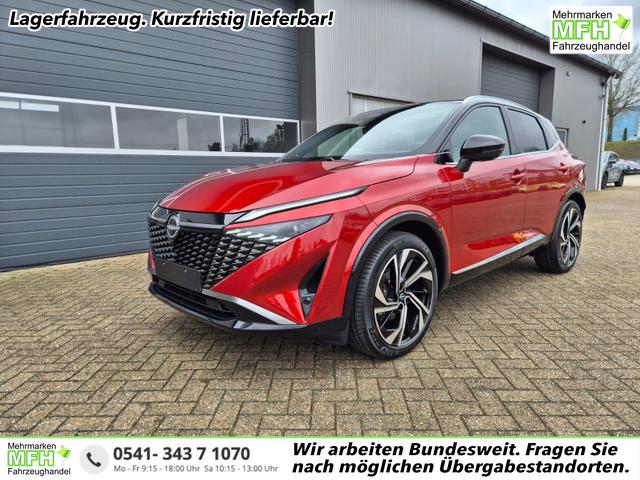 Nissan Qashqai 1.3 DIG-T MHEV 158 PS X-Tronic Tekna Premium Paket 20"LM Teil-Leder PanoGlasdach Klimaautomatik Sitzheizung Lenkradheizung Navi Head-Up Display elektr. Heckklappe ACC PDC v+h 360&deg;Kamera DAB Bluetooth Touchscreen Apple CarPlay Android Auto 
