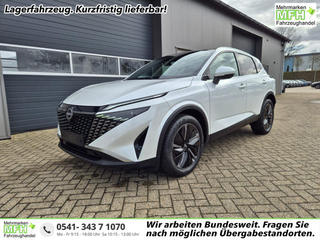 Nissan Qashqai 1.3 DIG-T MHEV 140PS Tekna Voll-Leder Klimaautomatik PanoGlasdach Sitzheizung Lenkradheizung Navi Head-Up Display elektr. Heckklappe ACC PDC v+h 360&deg;Kamera DAB Bluetooth Touchscreen Apple CarPlay Android Auto 19"LM 