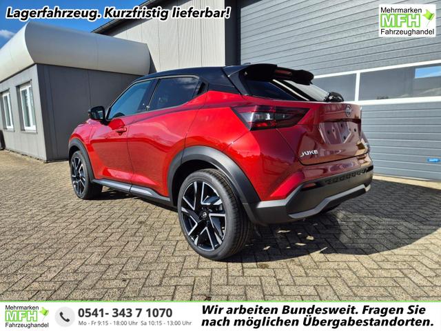 Nissan Juke - 1.0 DIG-T 114PS N-Design Automatik Teil-Leder Klimaautomatik Sitzheizung Lenkradheizung PDC v+h R&uuml;ckf.Kamera Navi 19"LM Bluetooth Touchscreen Apple CarPlay Android Auto