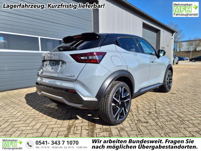 Nissan Juke 1.0 DIG-T 114PS N-Design Automatik Teil-Leder Klimaautomatik Sitzheizung Lenkradheizung PDC v+h R&uuml;ckf.Kamera Navi 19"LM Bluetooth Touchscreen Apple CarPlay Android Auto 