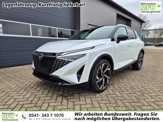 Nissan Qashqai - 1.3 DIG-T MHEV 158 PS X-Tronic Tekna Premium Paket 20"LM Teil-Leder PanoGlasdach Klimaautomatik Sitzheizung Lenkradheizung Navi Head-Up Display elektr. Heckklappe ACC PDC v+h 360&deg;Kamera DAB Bluetooth Touchscreen Apple CarPlay Android Auto