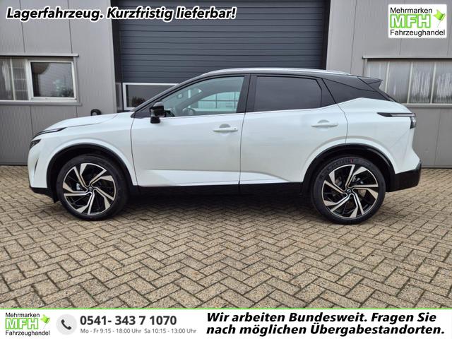 Nissan Qashqai - 1.3 DIG-T MHEV 158 PS X-Tronic Tekna Premium Paket 20"LM Teil-Leder PanoGlasdach Klimaautomatik Sitzheizung Lenkradheizung Navi Head-Up Display elektr. Heckklappe ACC PDC v+h 360&deg;Kamera DAB Bluetooth Touchscreen Apple CarPlay Android Auto