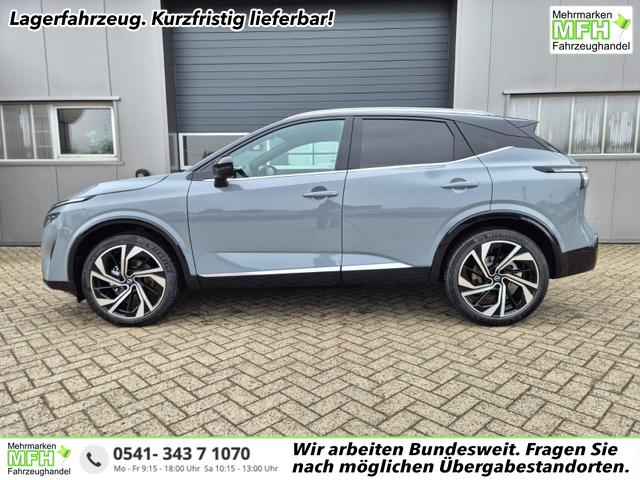 Nissan Qashqai - 1.3 DIG-T MHEV 158 PS X-Tronic Tekna Premium Paket 20"LM Teil-Leder PanoGlasdach Klimaautomatik Sitzheizung Lenkradheizung Navi Head-Up Display elektr. Heckklappe ACC PDC v+h 360&deg;Kamera DAB Bluetooth Touchscreen Apple CarPlay Android Auto