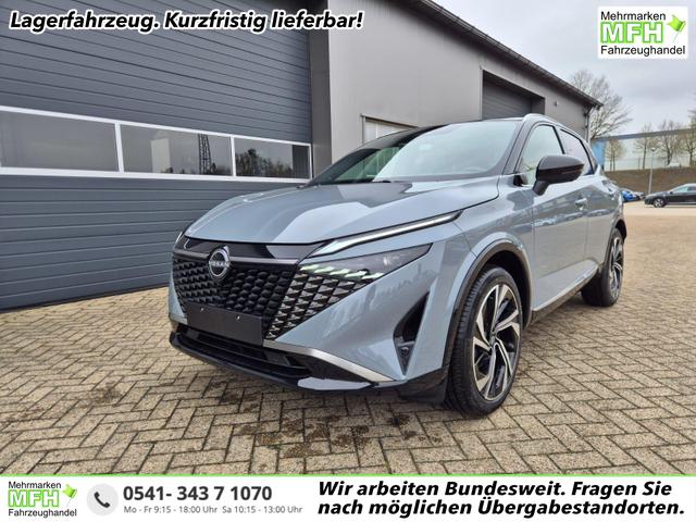 Nissan Qashqai - 1.3 DIG-T MHEV 158 PS X-Tronic Tekna Premium Paket 20"LM Teil-Leder PanoGlasdach Klimaautomatik Sitzheizung Lenkradheizung Navi Head-Up Display elektr. Heckklappe ACC PDC v+h 360&deg;Kamera DAB Bluetooth Touchscreen Apple CarPlay Android Auto