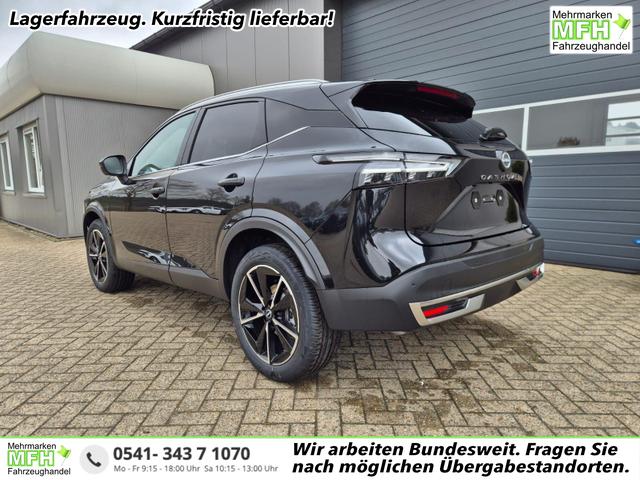 Nissan Qashqai - 1.3 DIG-T MHEV 158 PS X-Tronic Tekna Voll-Leder Klimaautomatik PanoGlasdach Sitzheizung Lenkradheizung Navi Head-Up Display elektr. Heckklappe ACC PDC v+h 360&deg;Kamera DAB Bluetooth Touchscreen Apple CarPlay Android Auto 19"LM