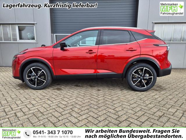 Nissan Qashqai - 1.3 DIG-T MHEV 158 PS X-Tronic Tekna Voll-Leder Klimaautomatik PanoGlasdach Sitzheizung Lenkradheizung Navi Head-Up Display elektr. Heckklappe ACC PDC v+h 360&deg;Kamera DAB Bluetooth Touchscreen Apple CarPlay Android Auto 19"LM