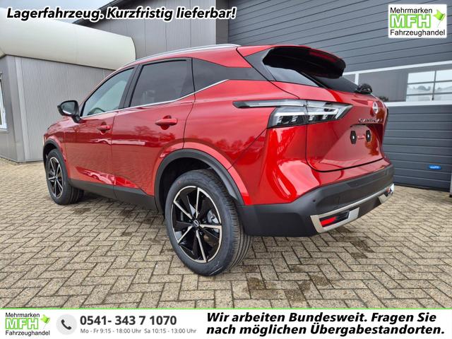 Nissan Qashqai - 1.3 DIG-T MHEV 158 PS X-Tronic Tekna Voll-Leder Klimaautomatik PanoGlasdach Sitzheizung Lenkradheizung Navi Head-Up Display elektr. Heckklappe ACC PDC v+h 360&deg;Kamera DAB Bluetooth Touchscreen Apple CarPlay Android Auto 19"LM