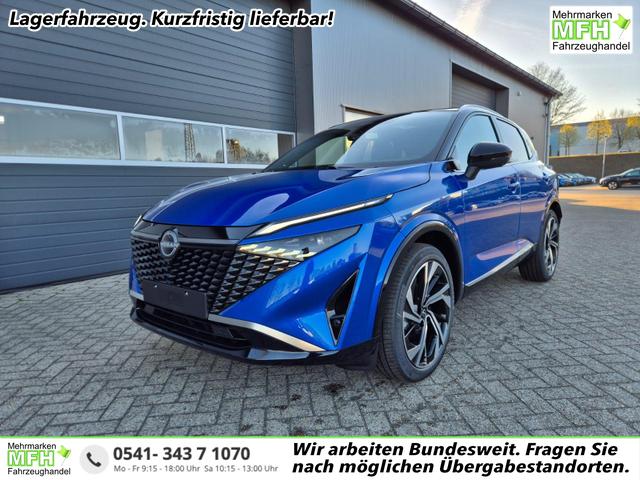 Nissan Qashqai - 1.3 DIG-T MHEV 158 PS X-Tronic Tekna Premium Paket 20"LM Teil-Leder PanoGlasdach Klimaautomatik Sitzheizung Lenkradheizung Navi Head-Up Display elektr. Heckklappe ACC PDC v+h 360&deg;Kamera DAB Bluetooth Touchscreen Apple CarPlay Android Auto