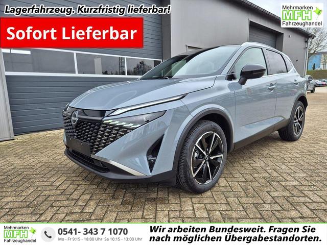 Nissan Qashqai - 1.3 DIG-T MHEV 158 PS X-Tronic Tekna Voll-Leder Klimaautomatik PanoGlasdach Sitzheizung Lenkradheizung Navi Head-Up Display elektr. Heckklappe ACC PDC v+h 360&deg;Kamera DAB Bluetooth Touchscreen Apple CarPlay Android Auto 19"LM