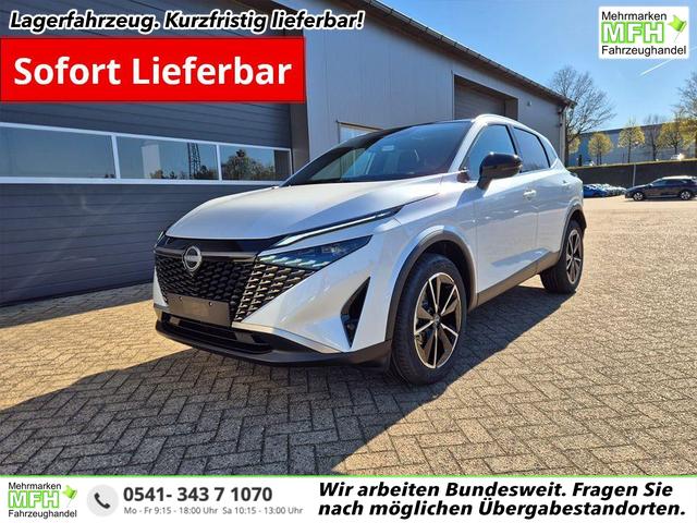 Nissan Qashqai - 1.3 DIG-T MHEV 158 PS X-Tronic Tekna Voll-Leder Klimaautomatik PanoGlasdach Sitzheizung Lenkradheizung Navi Head-Up Display elektr. Heckklappe ACC PDC v+h 360&deg;Kamera DAB Bluetooth Touchscreen Apple CarPlay Android Auto 19"LM
