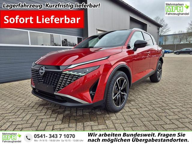 Nissan Qashqai - 1.3 DIG-T MHEV 158 PS X-Tronic Tekna Voll-Leder Klimaautomatik PanoGlasdach Sitzheizung Lenkradheizung Navi Head-Up Display elektr. Heckklappe ACC PDC v+h 360&deg;Kamera DAB Bluetooth Touchscreen Apple CarPlay Android Auto 19"LM