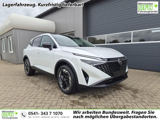 Nissan Qashqai - 1.3 DIG-T MHEV 158 PS X-Tronic N-Connecta Teil-Leder PanoGlasdach Klimaautomatik Sitzheizung Lenkradheizung Navi ACC PDC v+h 360&deg;Kamera DAB Bluetooth Touchscreen Apple CarPlay Android Auto 18"LM