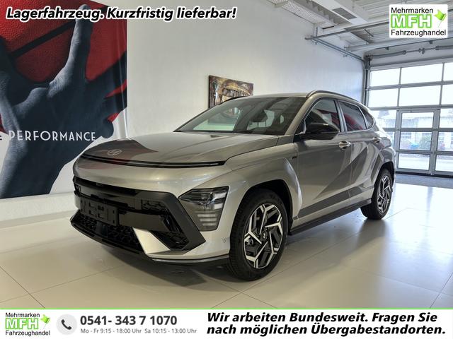 Hyundai KONA - N Line 1.0 T-GDI 2WD 88 kW (120 PS) Lenkradheizung, Sitzheizung, 2-Zonen-Klimaautomatik, 360° Übersichtskamera, Geschwindigkeitslimitassitent, Navigationssystem, DAB, Apple CarPlay, Android Auto, 18 Zoll Leichtmetallfelgen, uvm.
