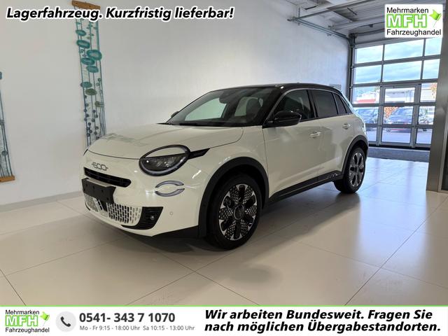 Fiat 600 - La Prima Hybrid 1.2 T3 107 kW (145 PS) DCT Klimaautomatik, Massagesitz, Sitzheizung, elektrisch verstellbarer Fahrersitz, Radio, DAB, Apple CarPlay, Android Auto, Navigationssystem, 18 Zoll Leichtmetallfelgen, uvm.
