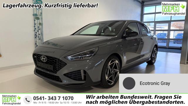 Hyundai i30 - N Line 1.5 T-GDI DCT 48V 103 kW (140 PS) Adaptiver Tempomat, Sitz-Paket, Lenkradheizung, Sitzheizung, 2-Zonen-Klimaautomatik, DAB, Apple CarPlay, Android Auto, Navigationssystem, Regensensor, 18 Zoll Leichtmetallfelgen, uvm.