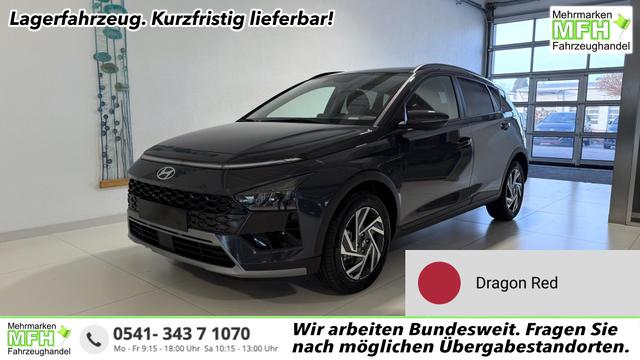 Hyundai BAYON - GO+ 1.0 T-GDI DCT 74 kW (101 PS) Toter-Winkel-Assistent, Induktive Ladestation, Comfort-Paket, Lenkradheizung, Sitzheizung, DAB, Android Auto, Apple CarPlay, Navigationssystem, LED-Scheinwerfer, Einparkhilfe, R&uuml;ckfahrkamera, uvm.