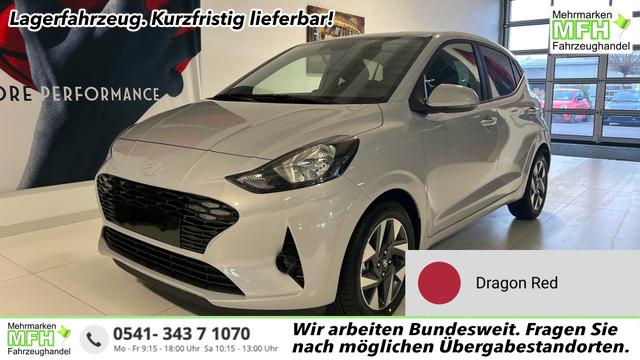 Hyundai i10 - GO+ 1.2 MT 58 kW (79 PS) Klimaautomatik, Navigationssystem, Apple CarPlay & Android Auto, Sitzheizung, Lenkradheizung, Einparkhilfe hinten, R&uuml;ckfahrkamera, Privacy Glass, 15" Leichtmetallfelgen, uvm.