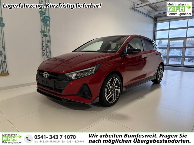 Hyundai i20 - N Line 1.0 T-GDI DCT 73 kW (100 PS) Lenkradheizung, Sitzheizung, Klimaautomatik, DAB, Android Auto, Apple CarPlay, Navigationssystem, Virtual Cockpit, Einparkhilfe vorne und hinten, R&uuml;ckfahrkamera, 17 Zoll Leichtmetallfelgen, uvm.