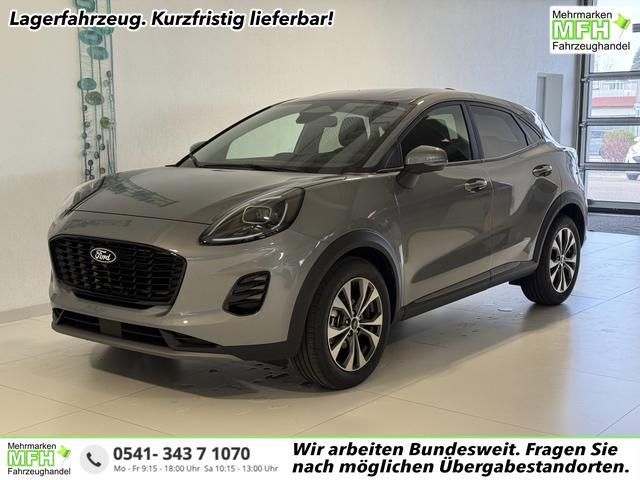 Ford Puma - Titanium 1.0 EcoBoost Hybrid 92 kW (125 PS) Lenkradheizung, Sitzheizung, DAB, Navigationssystem, Radio, Apple CarPlay, Android Auto, Einparkhilfe hinten, R&uuml;ckfahrkamera, Verkehrsschild-Erkennungssystem, 17"-LM-Felgen, uvm.
