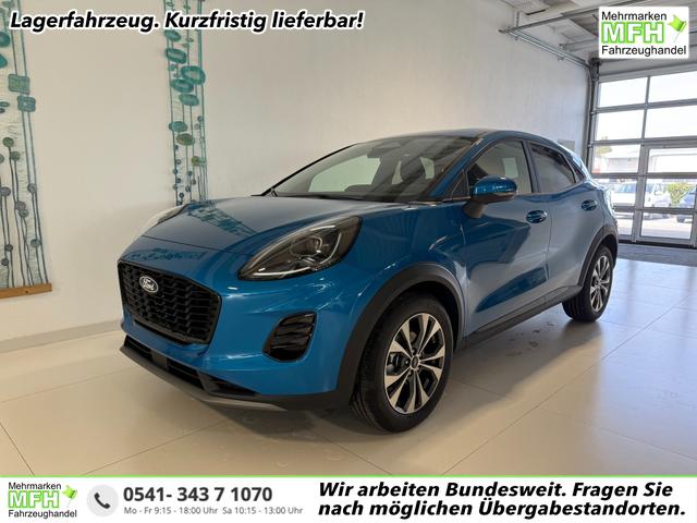 Ford Puma - Titanium 1.0 EcoBoost Hybrid 92 kW (125 PS) Lenkradheizung, Sitzheizung, DAB, Navigationssystem, Radio, Apple CarPlay, Android Auto, Einparkhilfe hinten, R&uuml;ckfahrkamera, Verkehrsschild-Erkennungssystem, 17"-LM-Felgen, uvm.