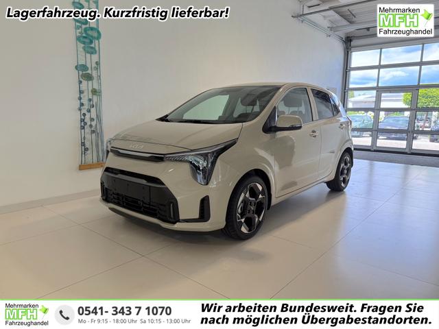 Kia Picanto - Gold 1,0 GDI M5 50 kW (68 PS) Klimaautomatik, Sitzheizung, Lenkradheizung, Navigationssystem, Radio, DAB, Android Auto, Apple CarPlay, Lichtsensor, Einparkhilfe hinten, R&uuml;ckfahrkamera, Kabelloses Laden von Smartphones, Keyless Go, 16 Zoll LM, uvm.