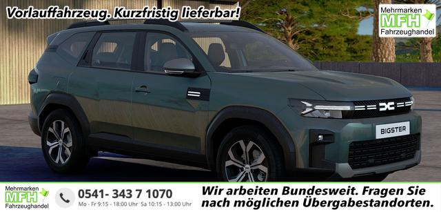 Dacia Bigster - Expression 1.2 TCe 140 Mild-Hybrid 6-Gang, Grün-Metallic + Parking-Paket, 17" Alu, Rückfahrkamera, Klimaautomatik, Radio 10" Wireless Apple CarPlay/Android Auto, Tempomat, Nebelscheinwerfer, Lederlenkrad