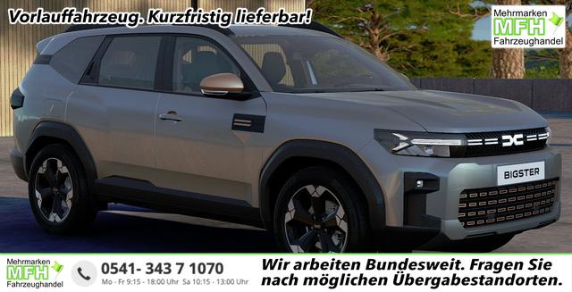 Dacia Bigster - Extreme 1.2 TCe 140 Mild-Hybrid 6-Gang, Grau-Metallic + ELEKTR. HECKKLAPPE COLD-PACK 2 Parking-Paket, Klimaautomatik, Privacy-Glas, Navigation, 18" Alu, Keycard Handsfree, Elektrisches PANORAMADACH, Rückfahrkamera, Tempomat
