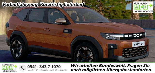 Dacia Bigster - Extreme Hybrid 155 AUTOMATIK, Braun-Metallic + ELEKTR. HECKKLAPPE COLD-PACK 2 Parking-Paket, Klimaautomatik, Privacy-Glas, Navigation, 18" Alu, Keycard Handsfree, Elektrisches PANORAMADACH, R&uuml;ckfahrkamera, ACC Tempomat