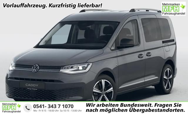 Volkswagen Caddy - Style 1.5 TSI 115PS DSG/AUTOMATIK, PURE-GREY, 17" Alu/Ganzjahresreifen, Winterpaket, ACC-Tempomat, Toter-Winkel, ParkAssist, Parksensoren vo/hi, Rückfahrkamera, Radio Ready2Discover 10" + Wireless AppConnect, Climatronic, Abgedunkelte Scheiben, M-Lederlenkrad