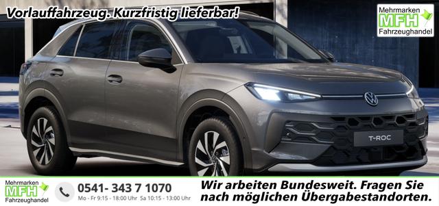 Volkswagen T-Roc - LIFE 1.5 eTSI 116PS DSG (AUTOMATIK), Wolf-Grey METALLIC, ANH&Auml;NGERKUPPLUNG, WINTER-PAKET, PRIVACY, 16" Alu, ACC, Climatronic, R&uuml;ckfahrkamera, Parksensoren vorne/hinten, Radio 12,9" + Wireless App-Connect, Toter-Winkel-Warner, M-Lederlenkrad, LED-Scheinwerfer