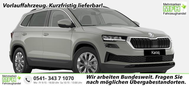 Skoda Karoq - Selection 1.5 TSI 150PS DSG/AUTOMATIK, 5J GARANTIE, STAHL-GRAU, AHK SCHWENKBAR, LADEBODEN VAR, NAVI, ACC, PDC V/H + KAMERA, ELEKTR. HECKKLAPPE, KESSY, CHROM-PAKET, Virtual Cockpit, Telefonbox, 16" ALU, Climatronic, Sitzheizung, Lederlenkrad beheizt, Privacy-Glas