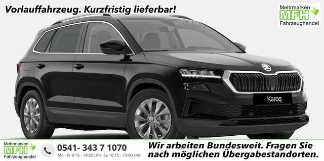 Skoda Karoq - Selection 1.5 TSI 150PS DSG/AUTOMATIK, 5J GARANTIE, SCHWARZ-MET, AHK SCHWENKBAR, LADEBODEN VAR, NAVI, ACC, PDC V/H + KAMERA, ELEKTR. HECKKLAPPE, KESSY, CHROM-PAKET, Virtual Cockpit, Telefonbox, 16" ALU, Climatronic, Sitzheizung, Lederlenkrad beheizt, Privacy-Glas