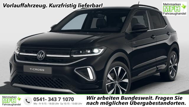 Volkswagen T-Cross - R-Line Limited 1.0 TSI 115PS DSG, Deep-Black-Metallic, 5 JAHRE GARANTIE, ANH&Auml;NGERKUPPLUNG, CLIMATRONIC, SITZHEIZUNG, 18" Alu, MATRIX-LED, Adaptiver Tempomat ACC, Parksensoren, R&uuml;ckfahrkamera, Keyless, Abgedunkelte Scheiben, Radio "Ready2Discover" + App-Connect