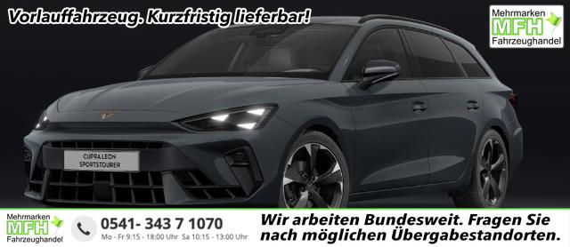 Cupra Leon Sportstourer - Basis 1.5 eTSI 150PS DSG (AUTOMATIK), Fjord-Blau, 18" Alu Garbi, Sitzheizung, M-Lederlenkrad beheizt, Parksensoren vorne und hinten, Adaptiver Tempomat, 3-Zonen-Climatronic, Radio 12,9" + Full Link (Navi-Funktion &uuml;ber Smartphone), Elektr. Heckklappe