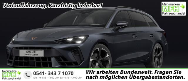 Cupra Leon Sportstourer - Basis 1.5 eTSI 150PS DSG (AUTOMATIK), GRAU-MET, ANH&Auml;NGERKUPPLUNG, ELEKTR. HECKKLAPPE, KESSY, ALARM, R&Uuml;CKFAHRKAMERA, 18" Alu, Sitzheizung, M-Lederlenkrad beheizt, Parksensoren vorne und hinten, Adaptiver Tempomat, 3-Zonen-Climatronic, Radio 12,9" + Full Link