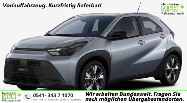 Toyota Aygo X - Play 1.5 Hybrid 115PS CVT/AUTOMATIK, Celestite Grey Metallic , 3 Jahre Garantie, 17" Alufelgen, Sitzheizung, R&uuml;ckfahrkamera, Klimaautomatik, Audiosystem 9" + Smartphone-Integration, Lederlenkrad, ACC, ZV mit Fernbedienung