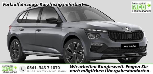 Skoda Kamiq - Monte Carlo 1.0 TSI 115PS, 5J GARANTIE, METALLIC, ELE. HECKKLAPPE, ANH&Auml;NGERKUPPLUNG, BEH. FRONTSCHEIBE, MATRIX-LED, PANORAMADACH, Sitzheizung, Lenkradheizung, Ladeboden, ACC, SIDE Assist, Virtual Cockpit 10", Parksensoren, Kamera, KESSY, Privacy, 17" Alu, Climatroni