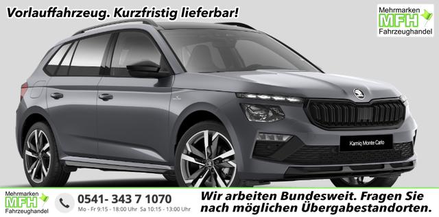Skoda Kamiq - Monte Carlo 1.5 TSI 150PS DSG, 5J GARANTIE, 18"ALU, METALLIC, ELE. HECKKLAPPE, ANH&Auml;NGERKUPPLUNG, BEH. FRONTSCHEIBE, MATRIX-LED, PANORAMADACH, Sitzheizung, Lenkradhzg, Ladeboden, ACC, SIDE Assist, Virtual Cockpit 10", Parksensoren, Kamera, KESSY, Privacy, Climatronic