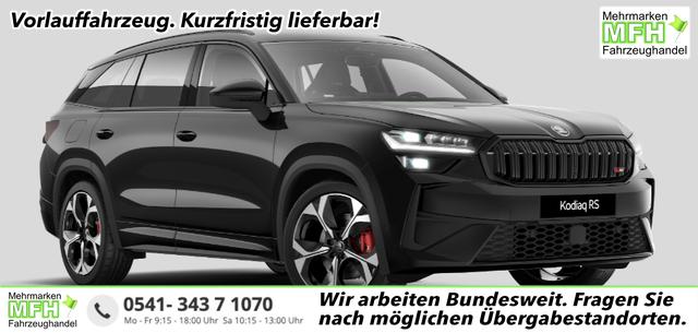 Skoda Kodiaq - RS 2.0 TSI 265PS 4x4 DSG, 5J GARANTIE, PANORMADACH, HEAD-UP-DISPLAY, 20"Alu, ANH&Auml;NGERKUPPLUNG, NAVI, DCC PLUS, CANTON SOUND, BEH. FRONTSCHEIBE, MATRIX-LED, KESSY, Alarm, ELEK. HECKKLAPPE, SHZ v/h, Privacy-Glas, ACC, PDC R&uuml;ckfahrkamera, 3Z-Climatronic