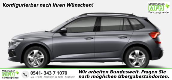 Skoda Kamiq - Classic 1.0 TSI 95PS, 16" Alufelgen, Parksensoren vorne & hinten, Rückfahrkamera, Sitzheizung vorne, Tempomat, Klimaanlage, Radio 8" + Wireless SmartLink, M-Lederlenkrad, Dachreling
