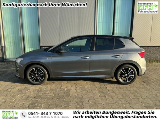 Skoda Fabia - Monte Carlo 1.0 TSI 116PS, 16" Alu, METALLIC/Dach Schwarz, Bi-LED-Scheinwerfer, Parksensoren vo/hi, Rückfahrkamera, Kessy, Climatronic, SunSet, Sport-M-Lederlenkrad beheizt, Infotainment 8", Smart Link, NSW, Sitzheizung, Tempomat, Fußmatten