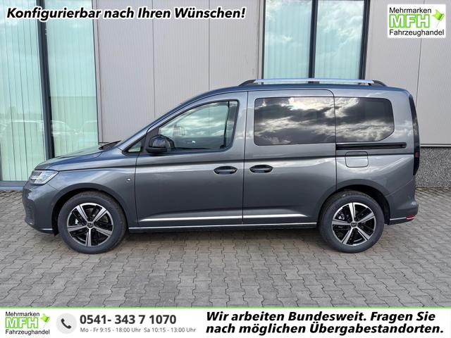 Volkswagen Caddy - Style 1.5 TSI 115PS DSG (AUTOMATIK) 5-Sitzer, 17" Alu, Dachreling, Climatronic, Parksensoren vorn/hinten, Rückfahrkamera, Privacy-Glas, LED-Scheinwerfer, Tempomat, Schiebetüre rechts und links, Heckklappe, Radio Ready2Discover, Digital Cockpit Pro, Polster Ar