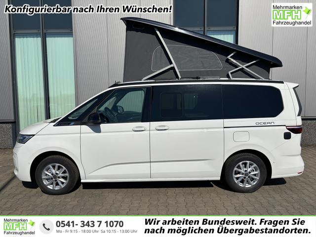 Volkswagen T7 California - Ocean 2.0 TSI 204PS DSG (AUTOMATIK), 17" Alu, ELEKTRISCHES Aufstelldach, Privacy-Glas, 3-Zonen-Climatronic, KÜCHE, Standheizung, Sitzheizung, Parksensoren vorne und hinten, Digital Cockpit Pro, Radio Ready2Discover 10" + Wireless App-Connect, SIDE ASSIST, ACC